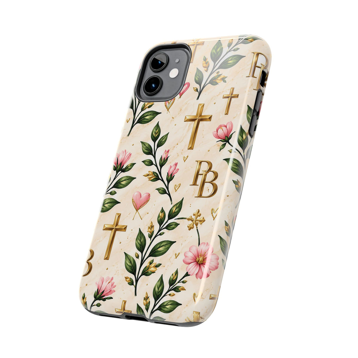 Pray & Bloom Christian Tough Phone Case | Floral Cross Faith Case