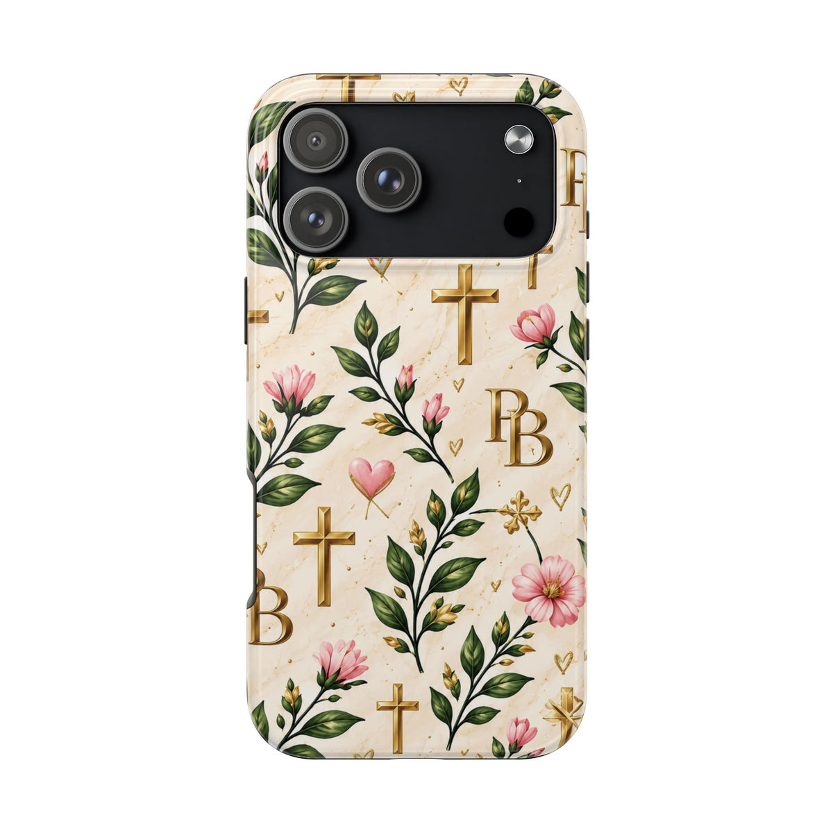 Pray & Bloom Christian Tough Phone Case | Floral Cross Faith Case