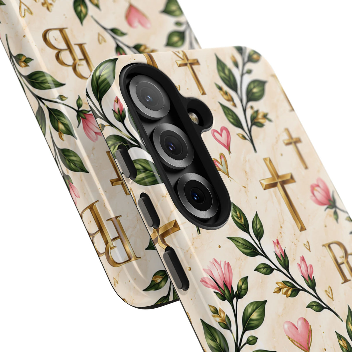 Pray & Bloom Christian Tough Phone Case | Floral Cross Faith Case
