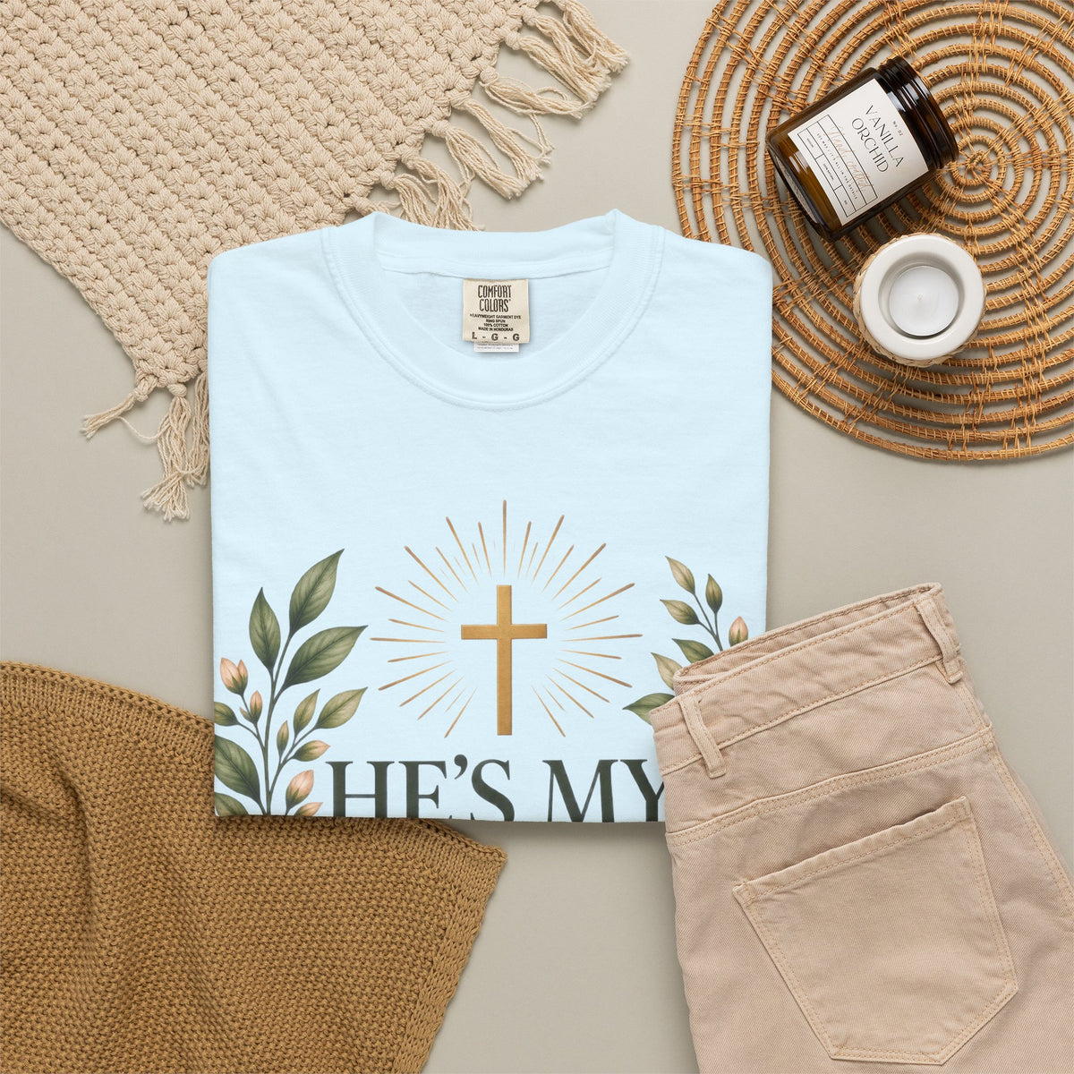 He’s My Healer Christian T-Shirt | Isaiah 53:5 | Pray & Bloom