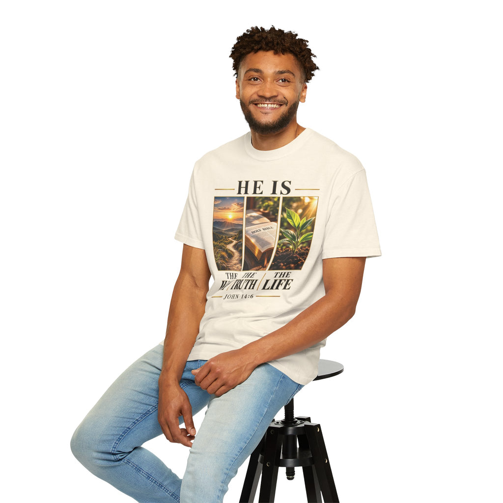 He Is the Way The Truth and The Life Christian T-Shirt | John 14:6 Faith Based Tee | Pray & Bloom