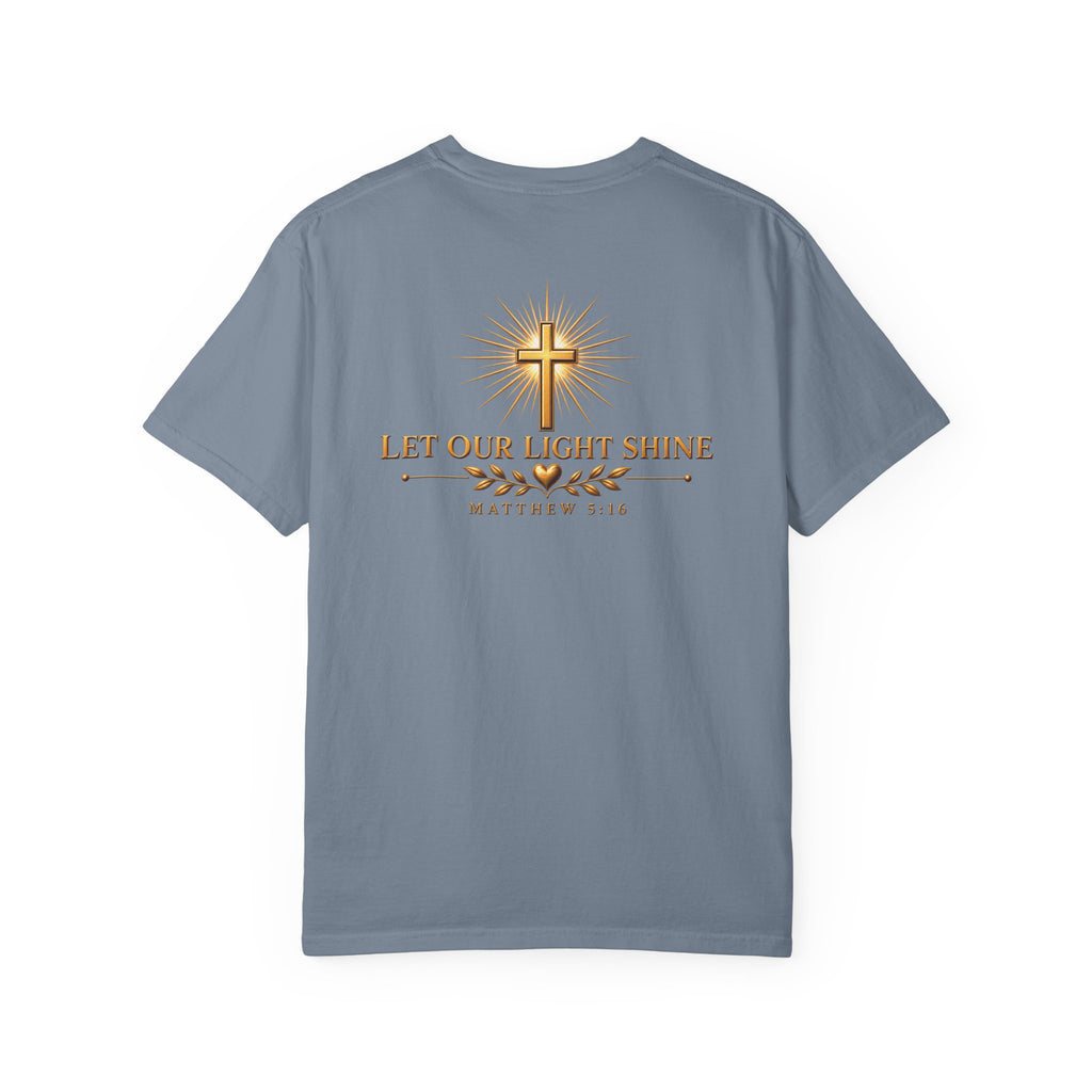 Let Your Light Shine Christian T-Shirt | Matthew 5:16 Faith Tee | Pray & Bloom