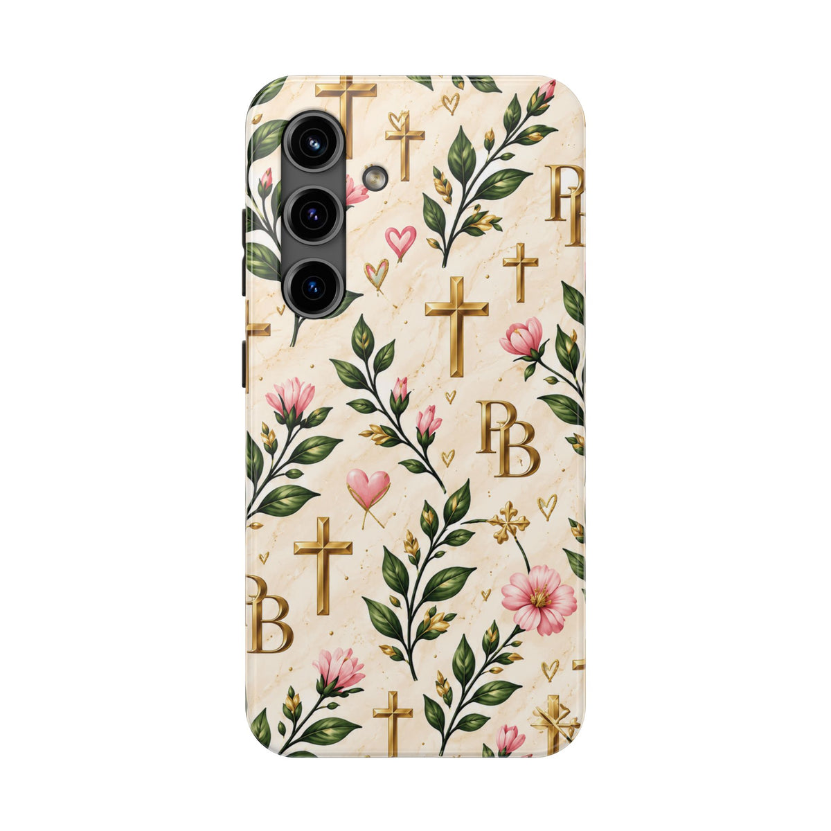 Pray & Bloom Christian Tough Phone Case | Floral Cross Faith Case