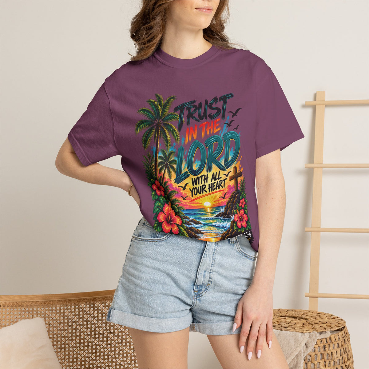 He Will Make Your Paths Straight Christian T-Shirt | Proverbs 3:5–6 | Pray & Bloom