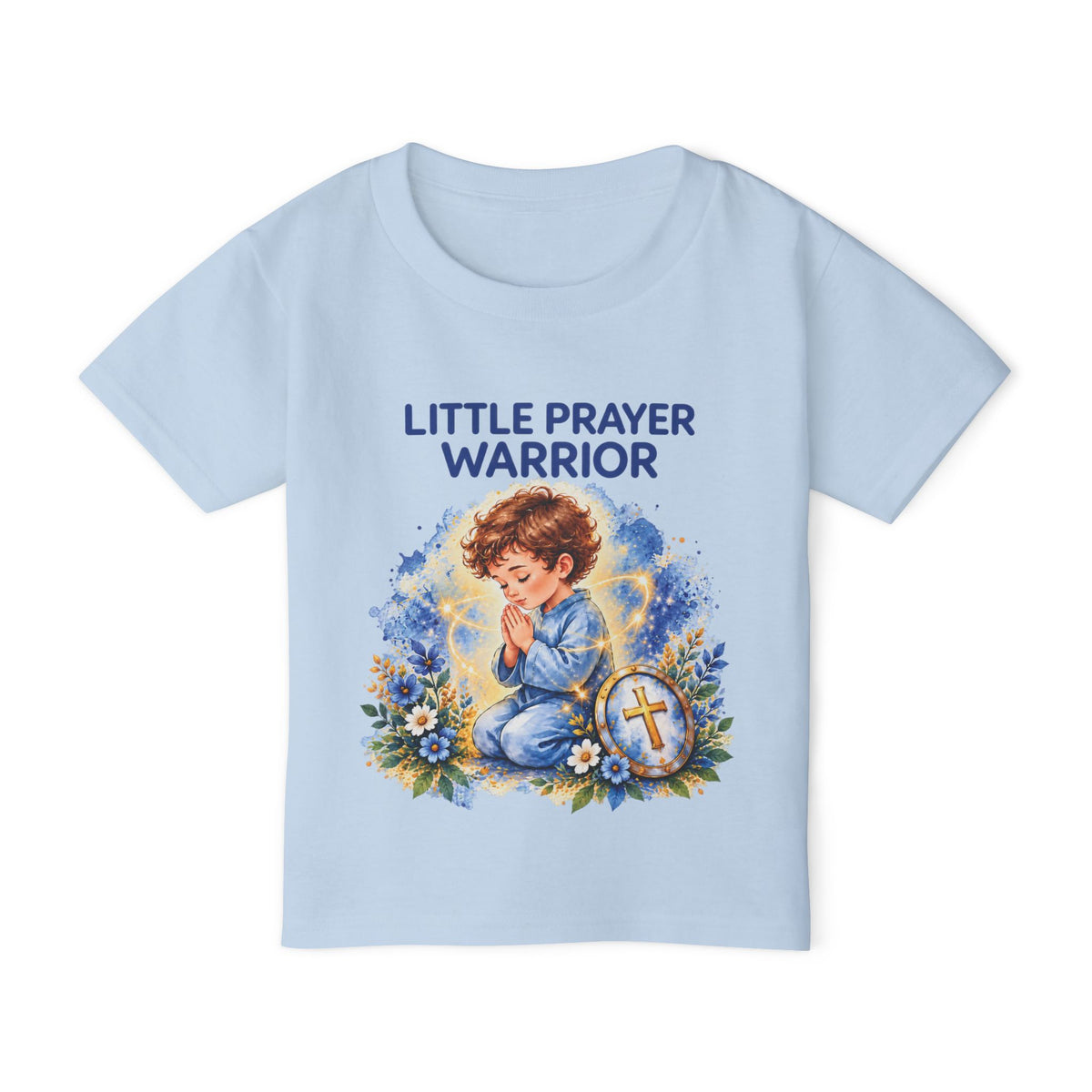 Little Prayer Warrior Kids Christian T-Shirt | Prayer Faith Tee for Children | Pray & Bloom