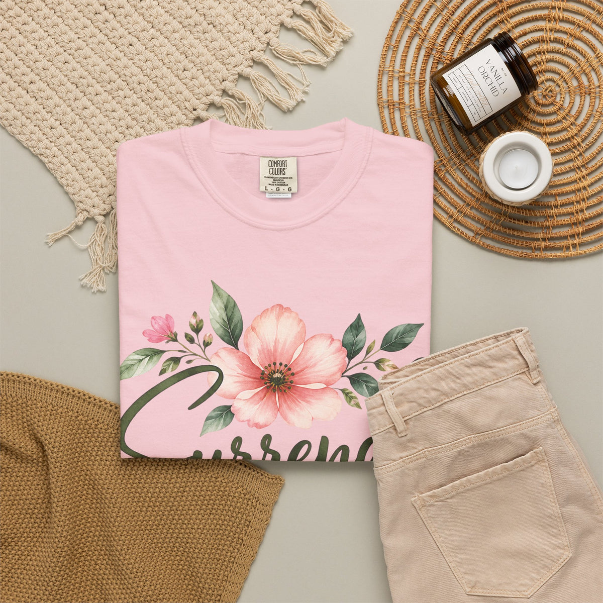 Surrender Christian T-Shirt | Lay It All at His Feet | Proverbs 3:5–6 | Pray & Bloom