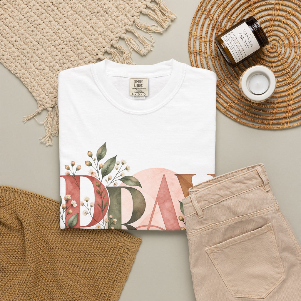 PRAY Botanical Christian T-Shirt | Faith-Inspired Floral Tee | Pray & Bloom