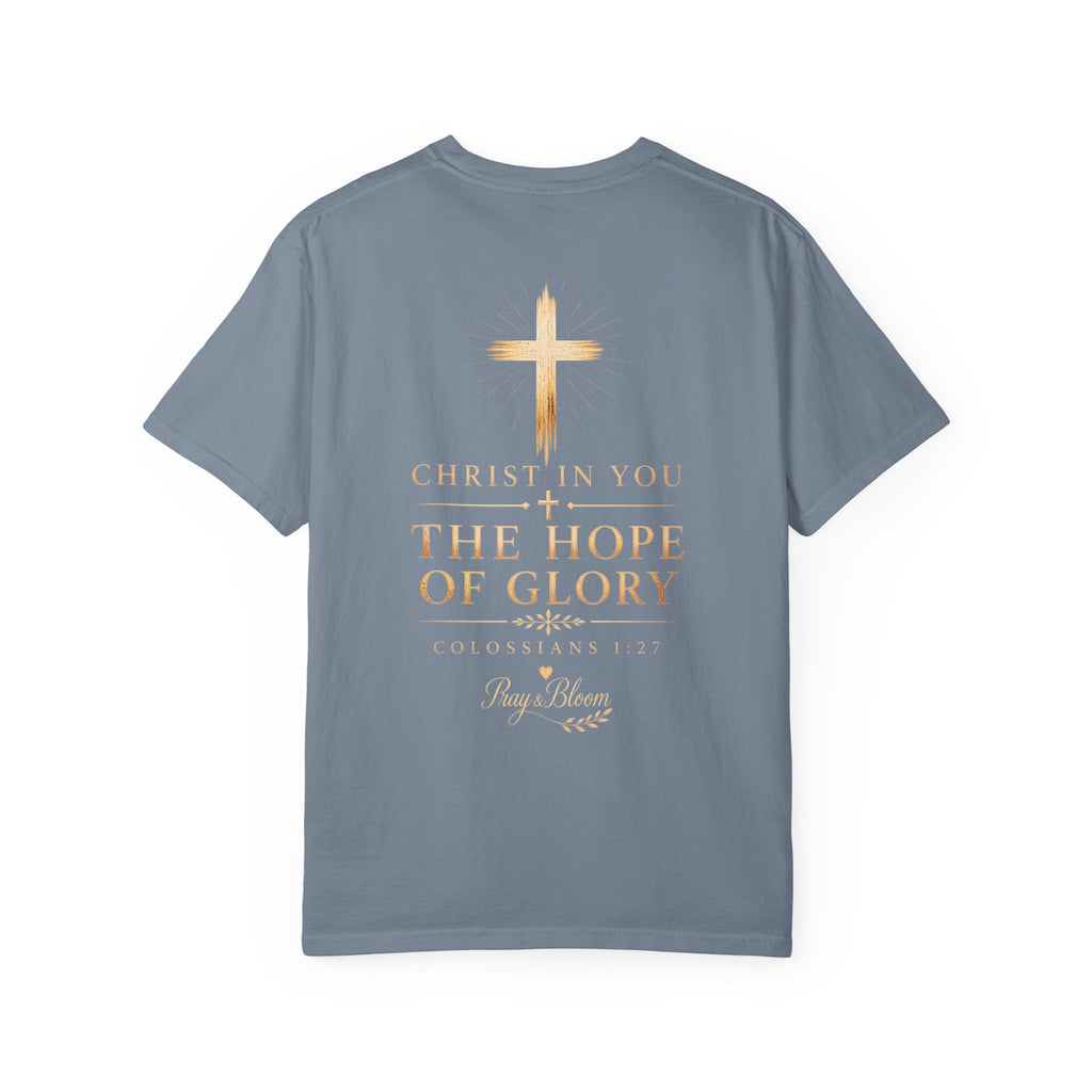 The Mystery - Hidden in Christ Revealed by Faith | Colossians 2:2-3 Christian T- Shirt | Pray & Bloom