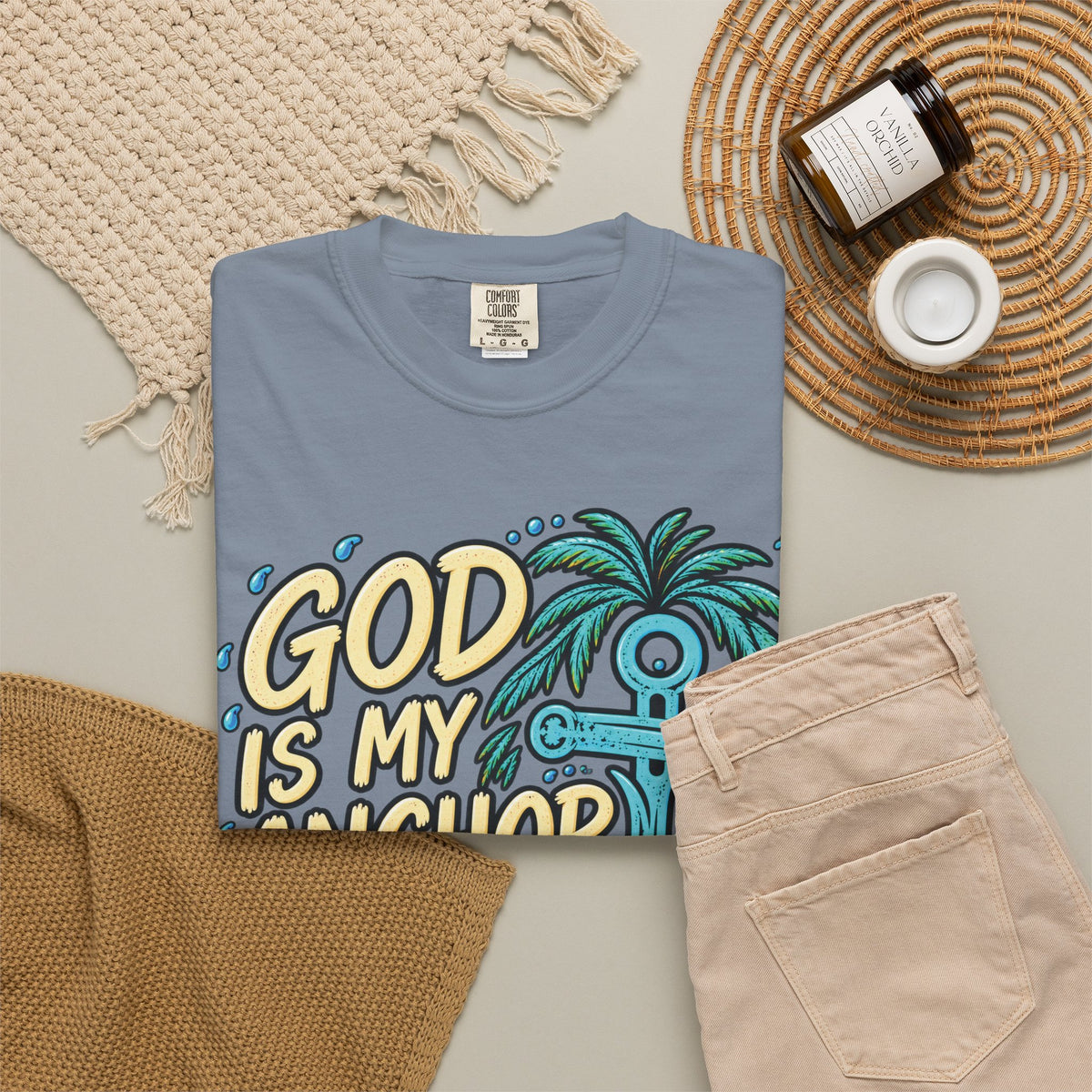 God Is My Anchor Christian T-Shirt | Hebrews 6:19 | Pray & Bloom