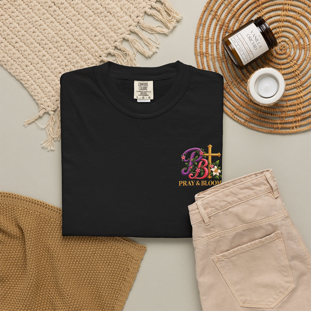 In His Hands Christian T-Shirt | Romans 8:28 Faith Tee | Every Thread Has a Purpose | Pray & Bloom