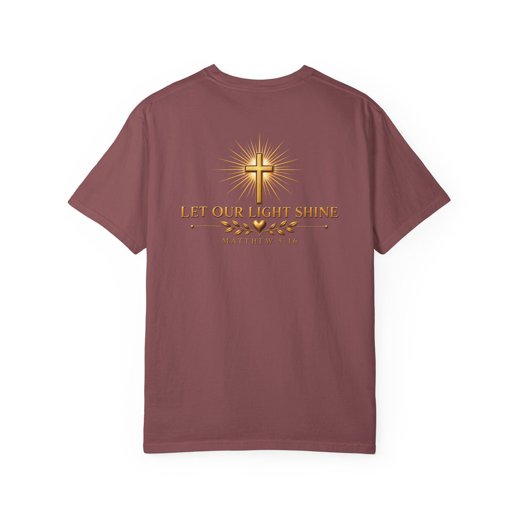 Let Your Light Shine Christian T-Shirt | Matthew 5:16 Faith Tee | Pray & Bloom