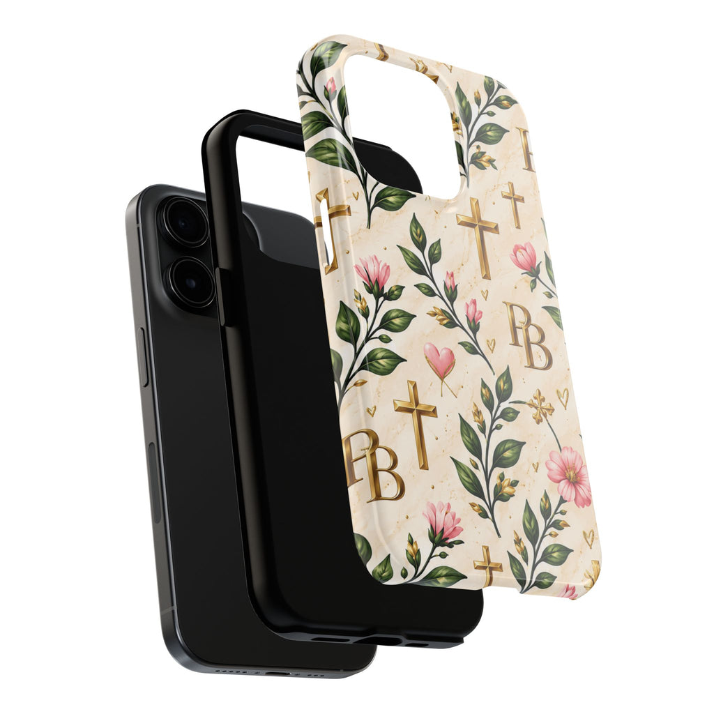 Pray & Bloom Christian Tough Phone Case | Floral Cross Faith Case