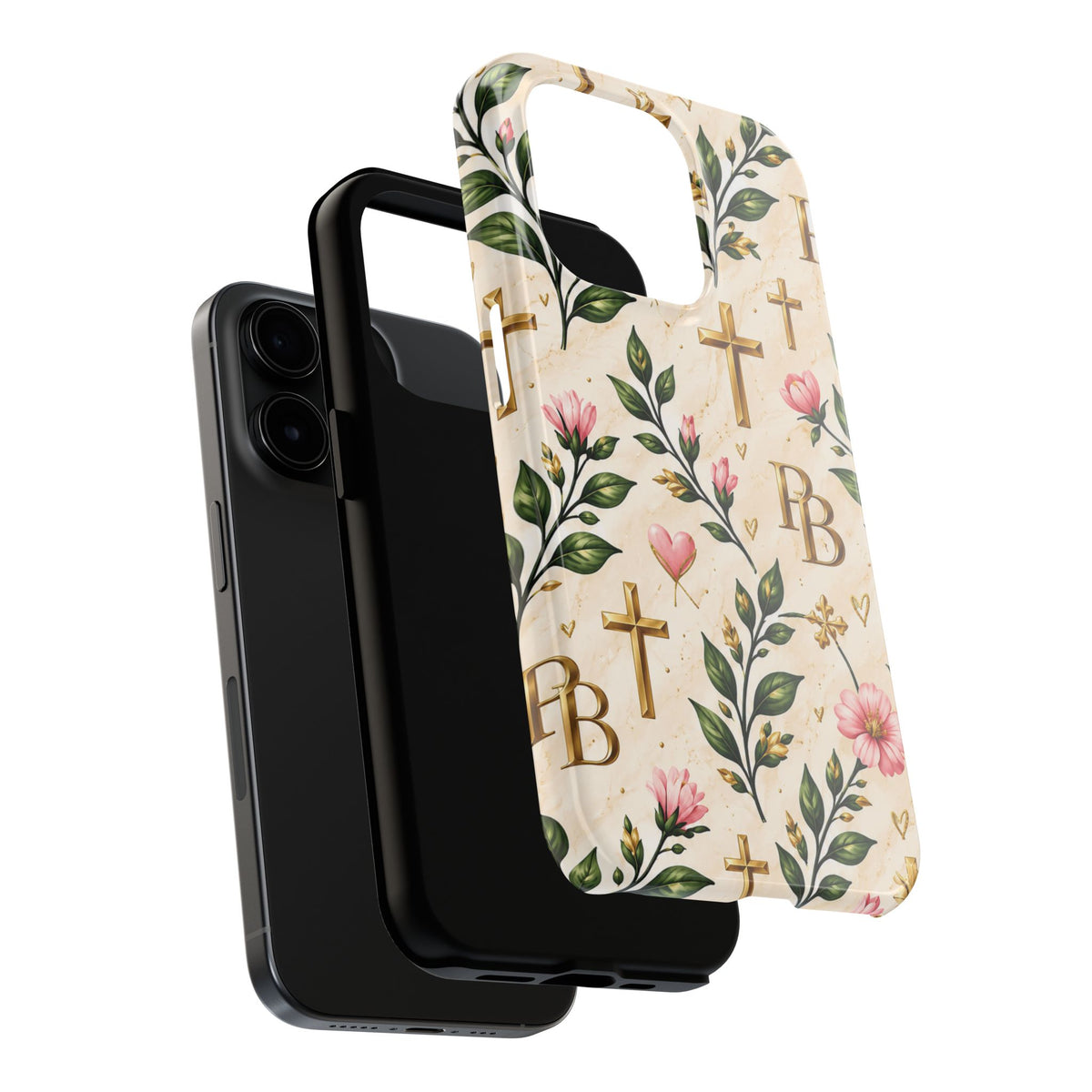 Pray & Bloom Christian Tough Phone Case | Floral Cross Faith Case