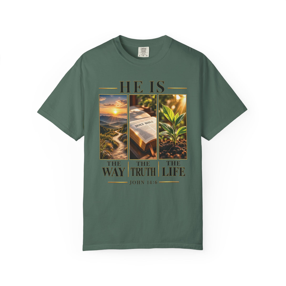 He Is the Way The Truth and The Life Christian T-Shirt | John 14:6 Faith Based Tee | Pray & Bloom