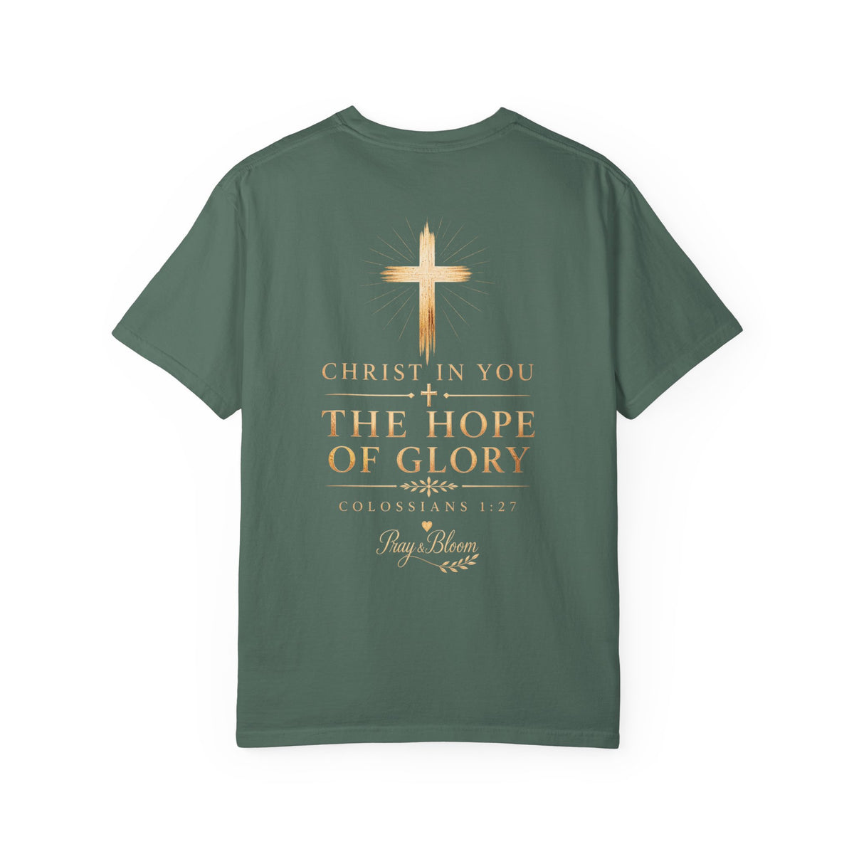 The Mystery - Hidden in Christ Revealed by Faith | Colossians 2:2-3 Christian T- Shirt | Pray & Bloom