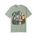 One With Christ Christian T-Shirt | Colorful Cross & Mountain Faith Tee | Pray & Bloom