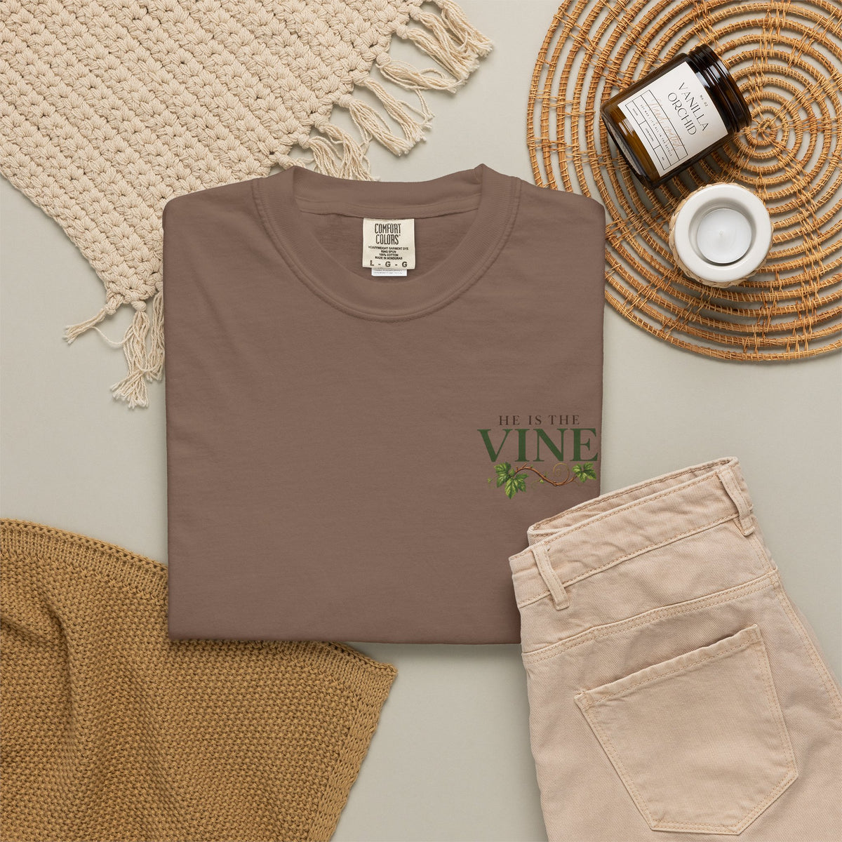 He Is the Vine Christian T-Shirt| John 15:5 Faith Based Tee| Pray & Bloom