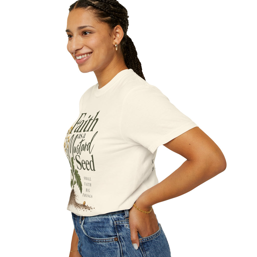 Faith as a Mustard Seed Christian T-Shirt | Matthew 17:20 | Pray & Bloom