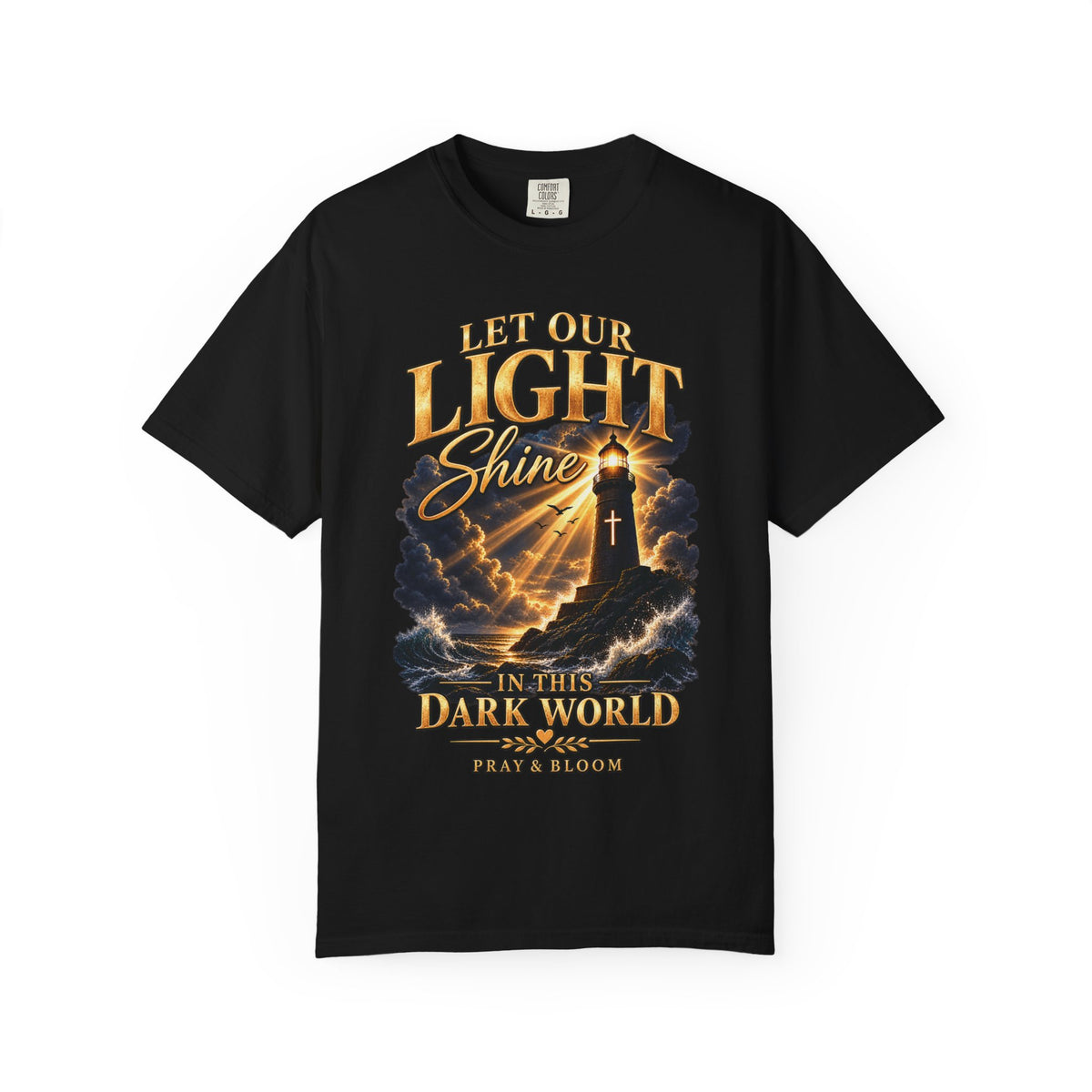 Let Your Light Shine Christian T-Shirt | Matthew 5:16 Faith Tee | Pray & Bloom