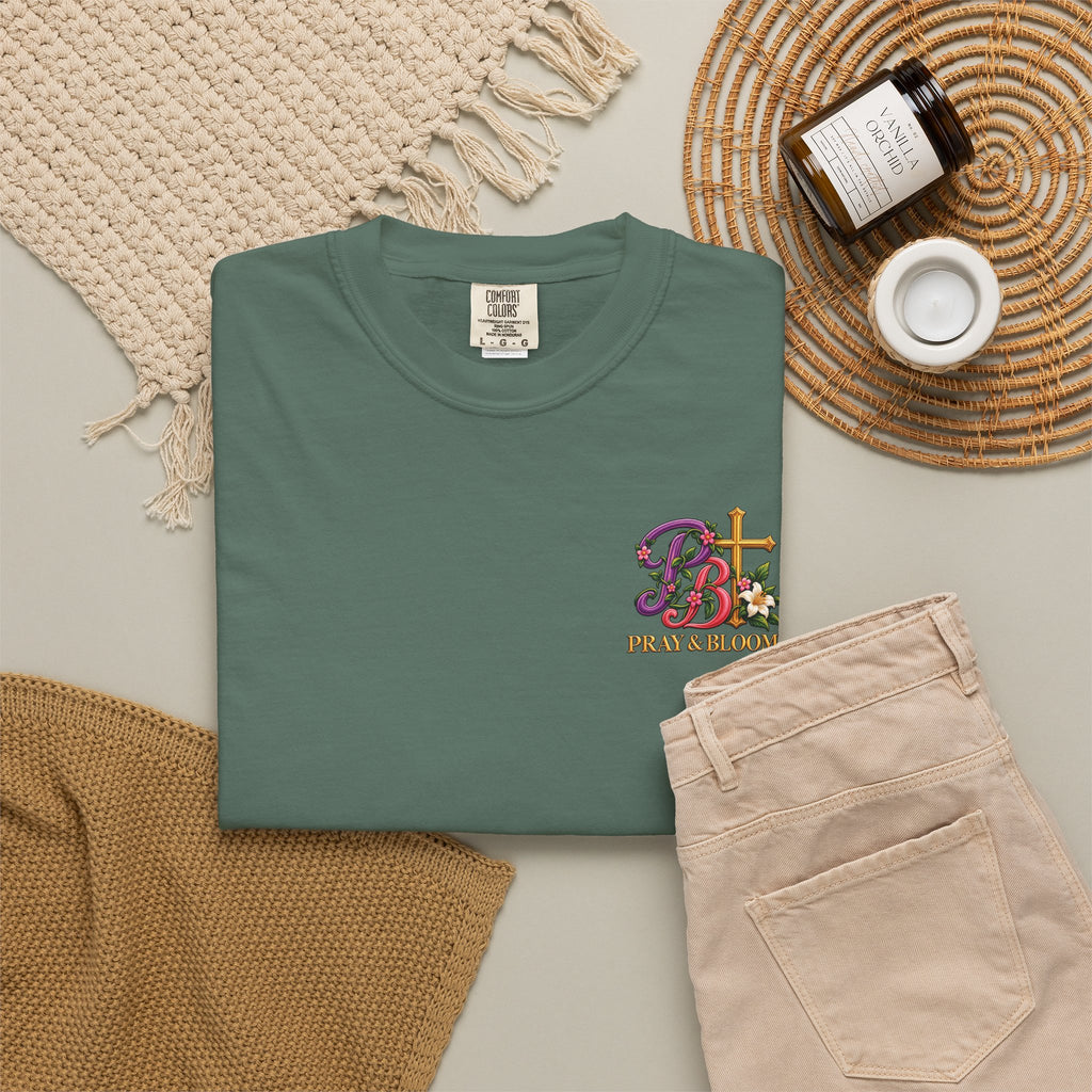 In His Hands Christian T-Shirt | Romans 8:28 Faith Tee | Every Thread Has a Purpose | Pray & Bloom