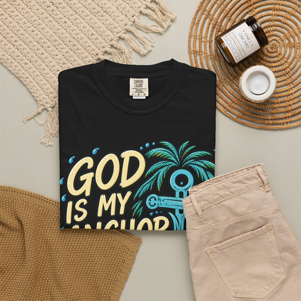 God Is My Anchor Christian T-Shirt | Hebrews 6:19 | Pray & Bloom
