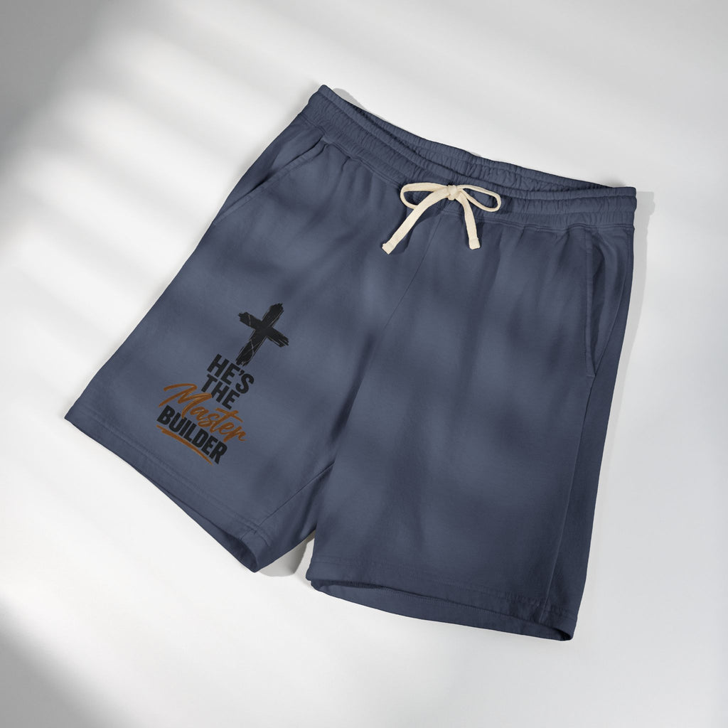 He’s the Master Builder Christian Sweat Shorts | Pray & Bloom