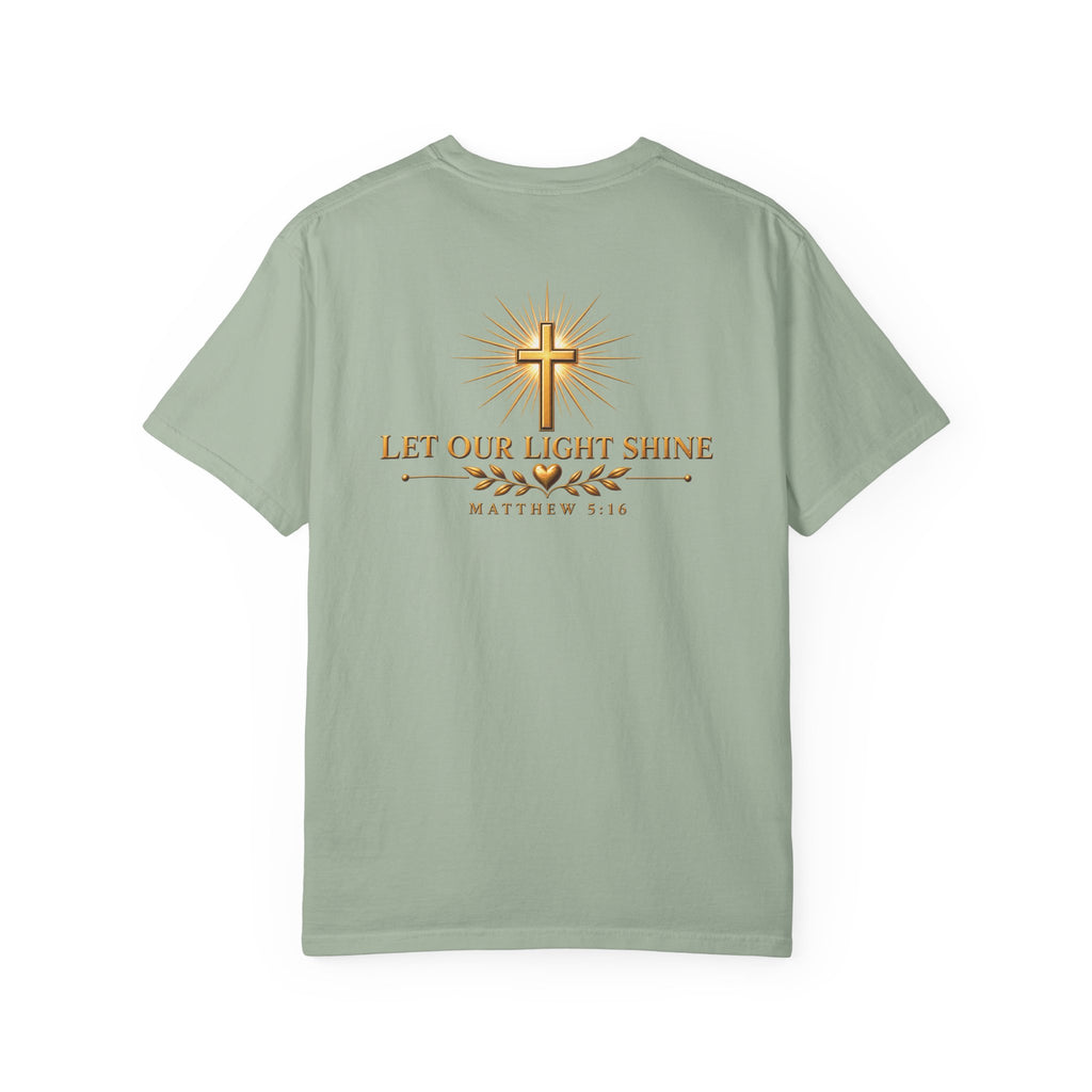 Let Your Light Shine Christian T-Shirt | Matthew 5:16 Faith Tee | Pray & Bloom