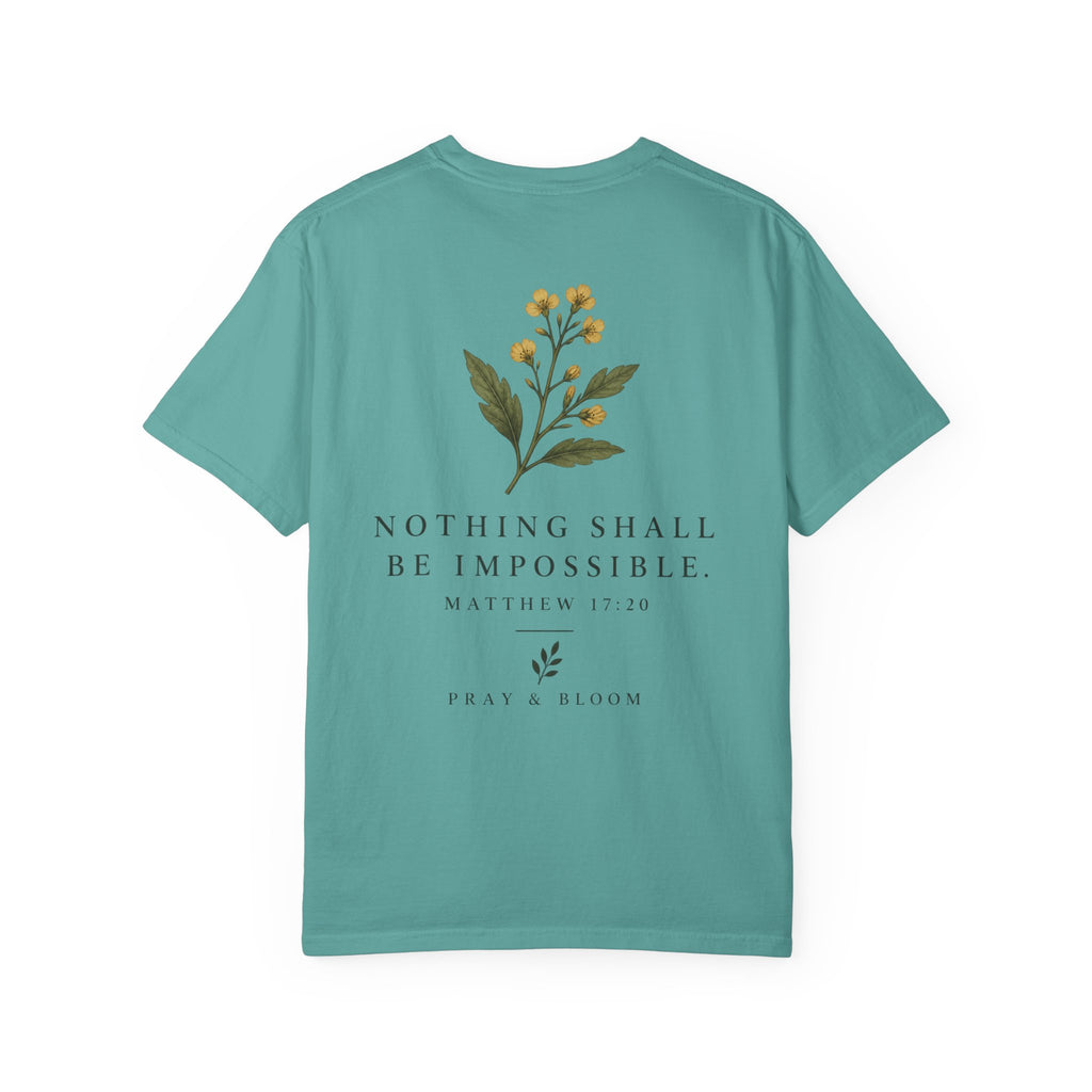 Faith as a Mustard Seed Christian T-Shirt | Matthew 17:20 | Pray & Bloom
