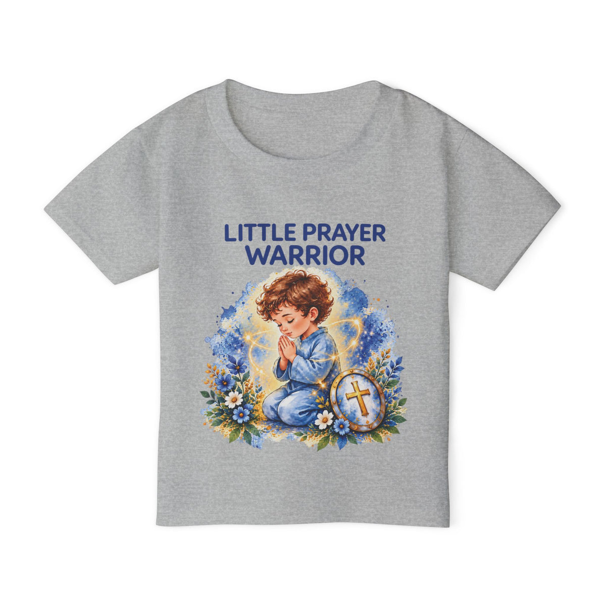 Little Prayer Warrior Kids Christian T-Shirt | Prayer Faith Tee for Children | Pray & Bloom