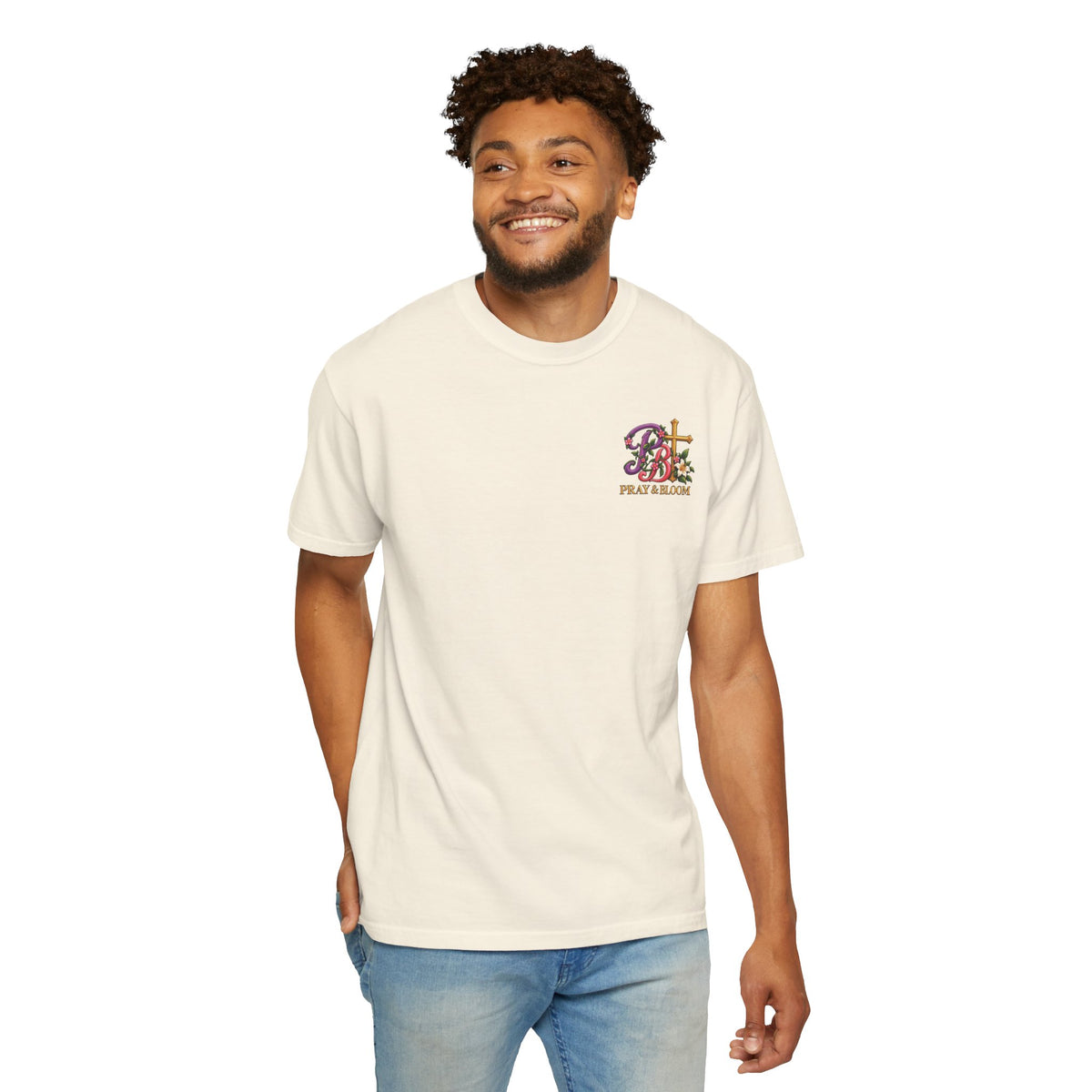 In His Hands Christian T-Shirt | Romans 8:28 Faith Tee | Every Thread Has a Purpose | Pray & Bloom