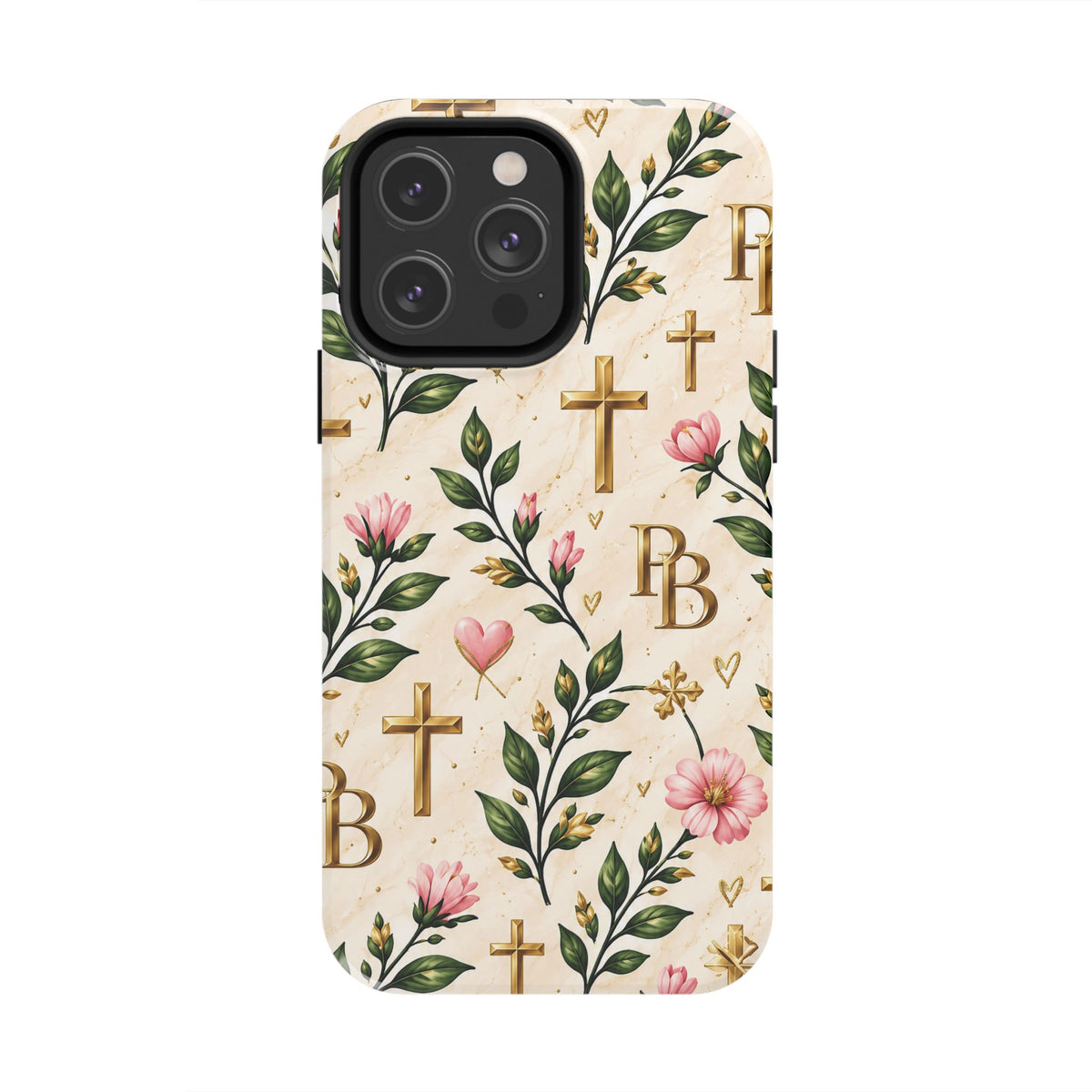 Pray & Bloom Christian Tough Phone Case | Floral Cross Faith Case