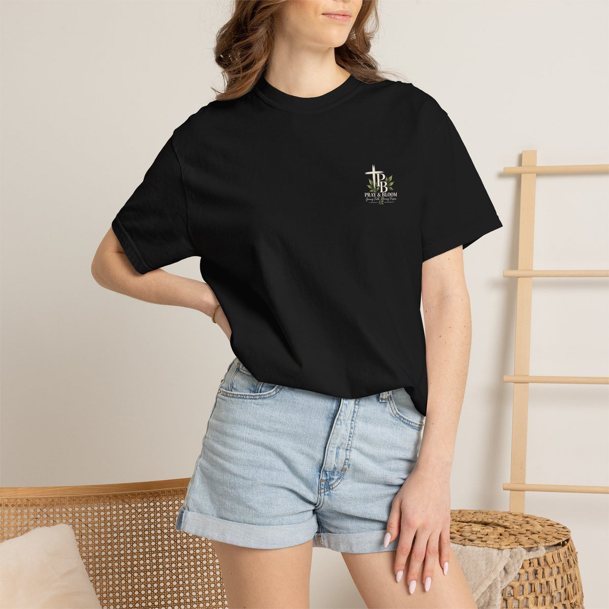 Pray & Bloom Christian T-Shirt| Growing Faith Blooming Purpose| Unisex-Based Tee