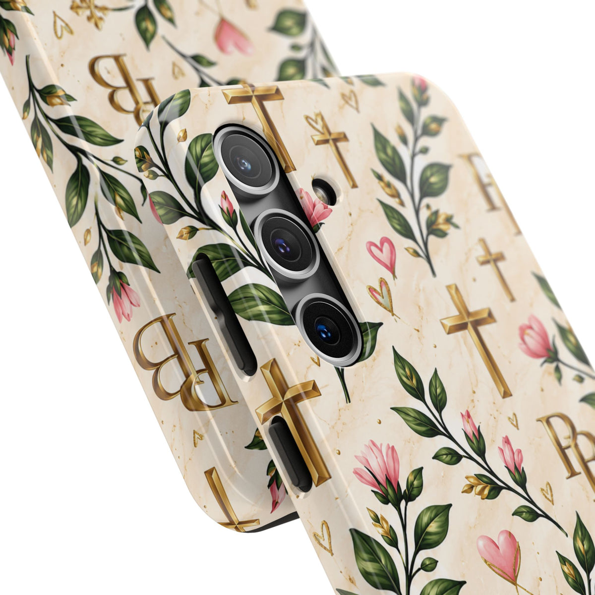 Pray & Bloom Christian Tough Phone Case | Floral Cross Faith Case