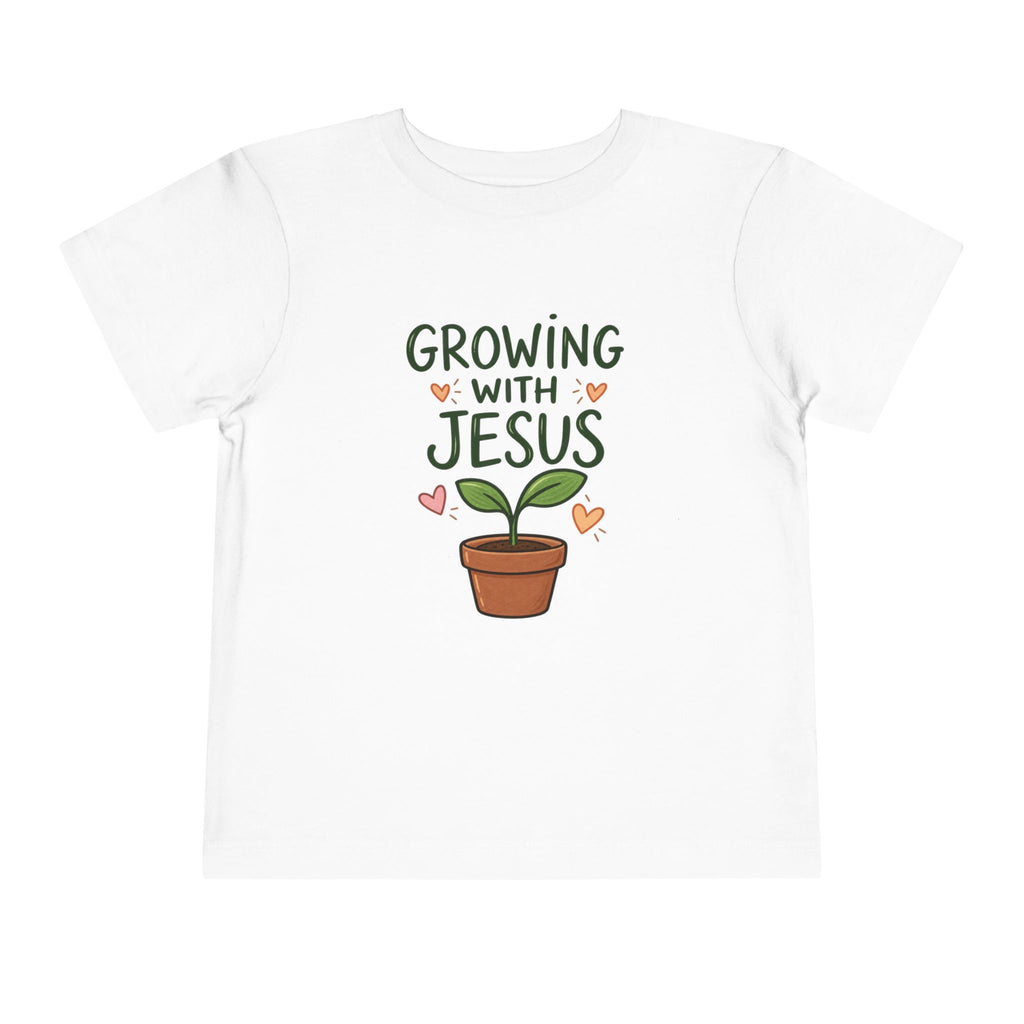 Growing With Jesus Kids T-Shirt | Christian Toddler Tee | Pray & Bloom