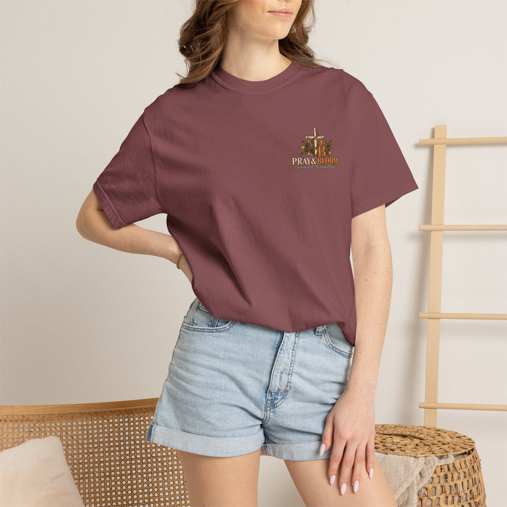 Grounded and Rooted in Him Christian T- Shirt | Pray & Bloom