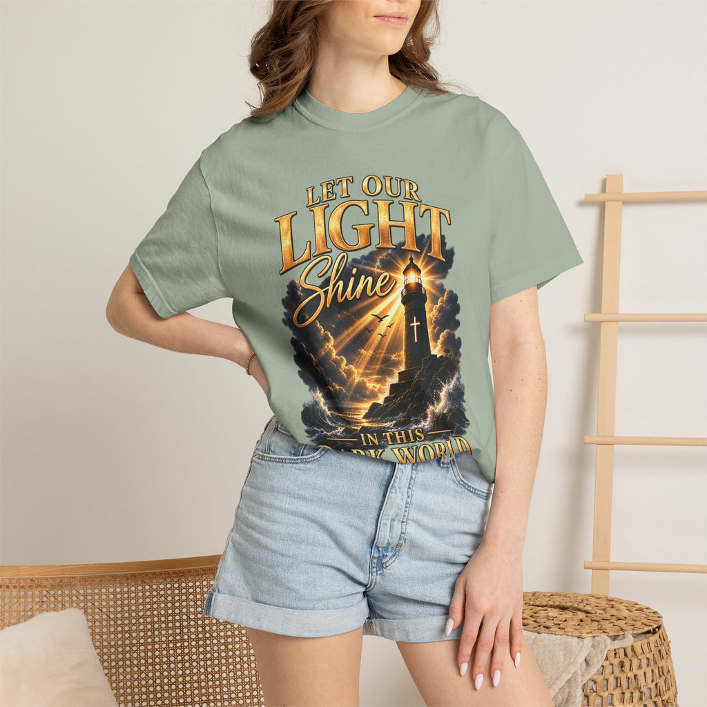 Let Your Light Shine Christian T-Shirt | Matthew 5:16 Faith Tee | Pray & Bloom