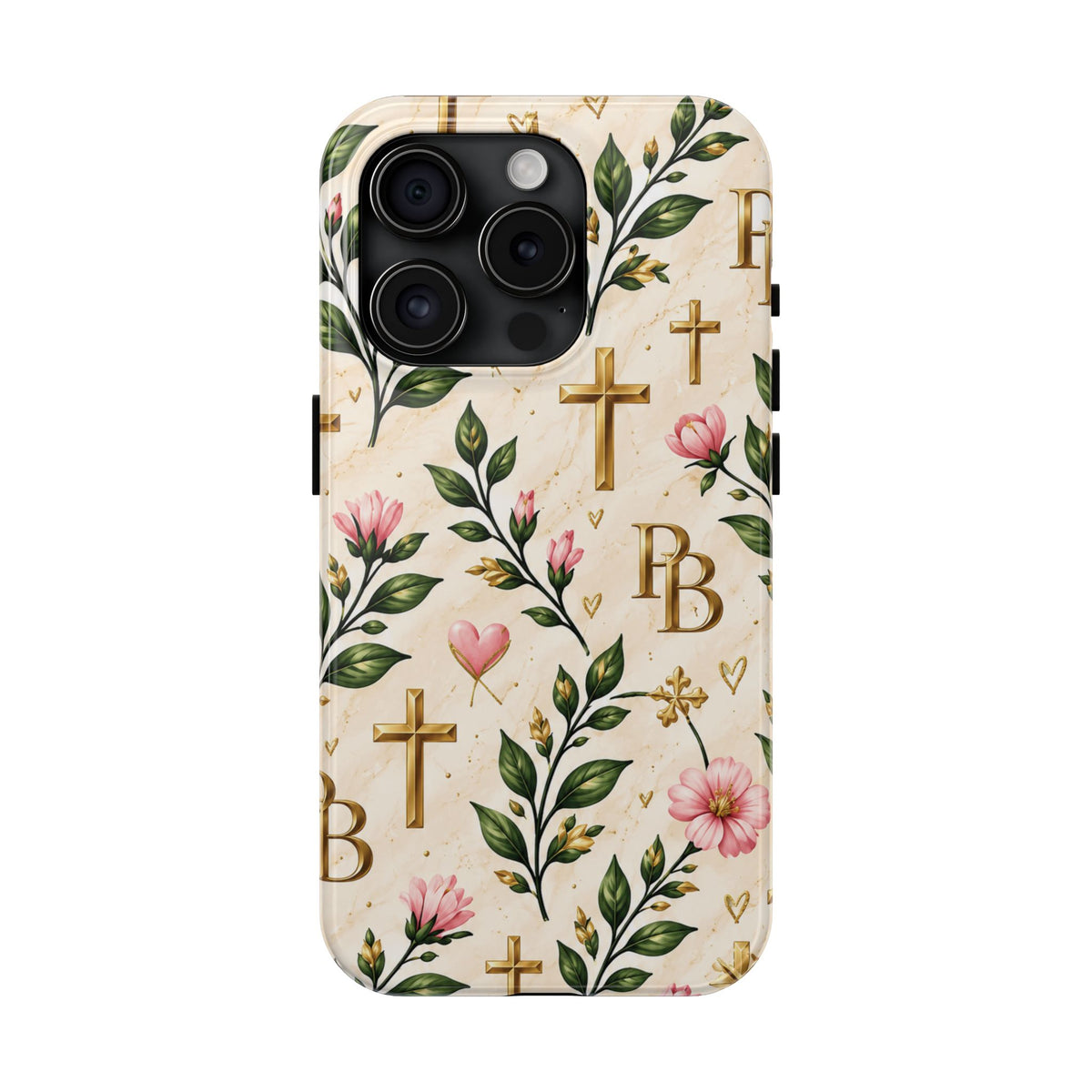 Pray & Bloom Christian Tough Phone Case | Floral Cross Faith Case