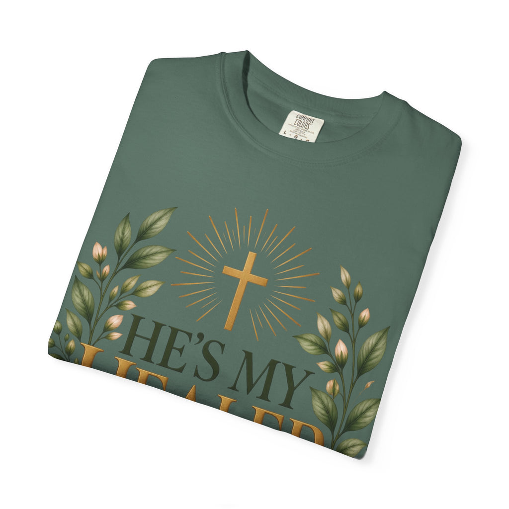 He’s My Healer Christian T-Shirt | Isaiah 53:5 | Pray & Bloom