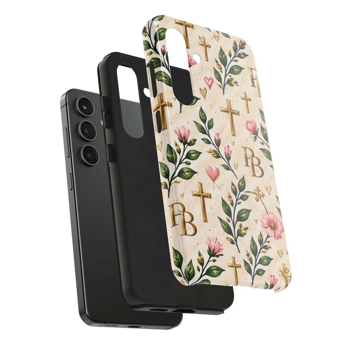 Pray & Bloom Christian Tough Phone Case | Floral Cross Faith Case