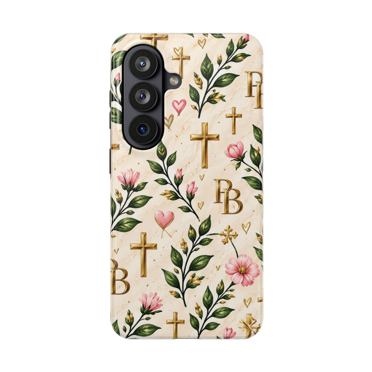 Pray & Bloom Christian Tough Phone Case | Floral Cross Faith Case