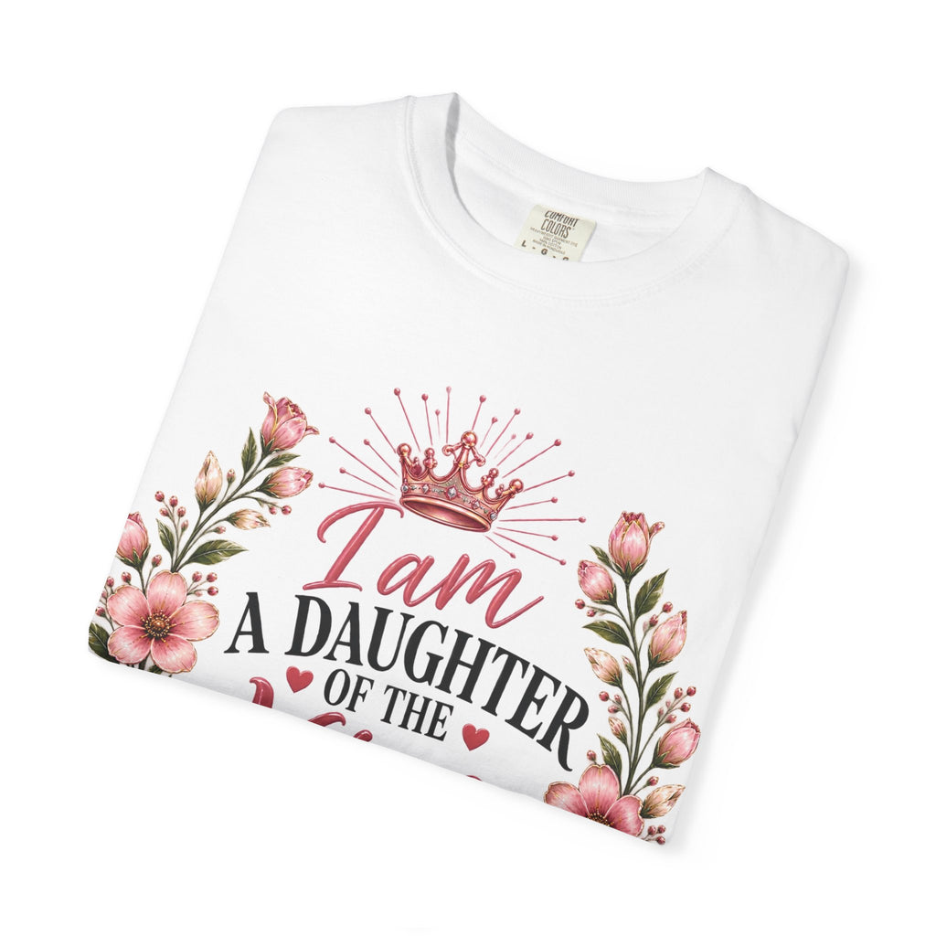 Daughter of The King Christian T-Shirt | 1 John 3:1 | Pray & Bloom