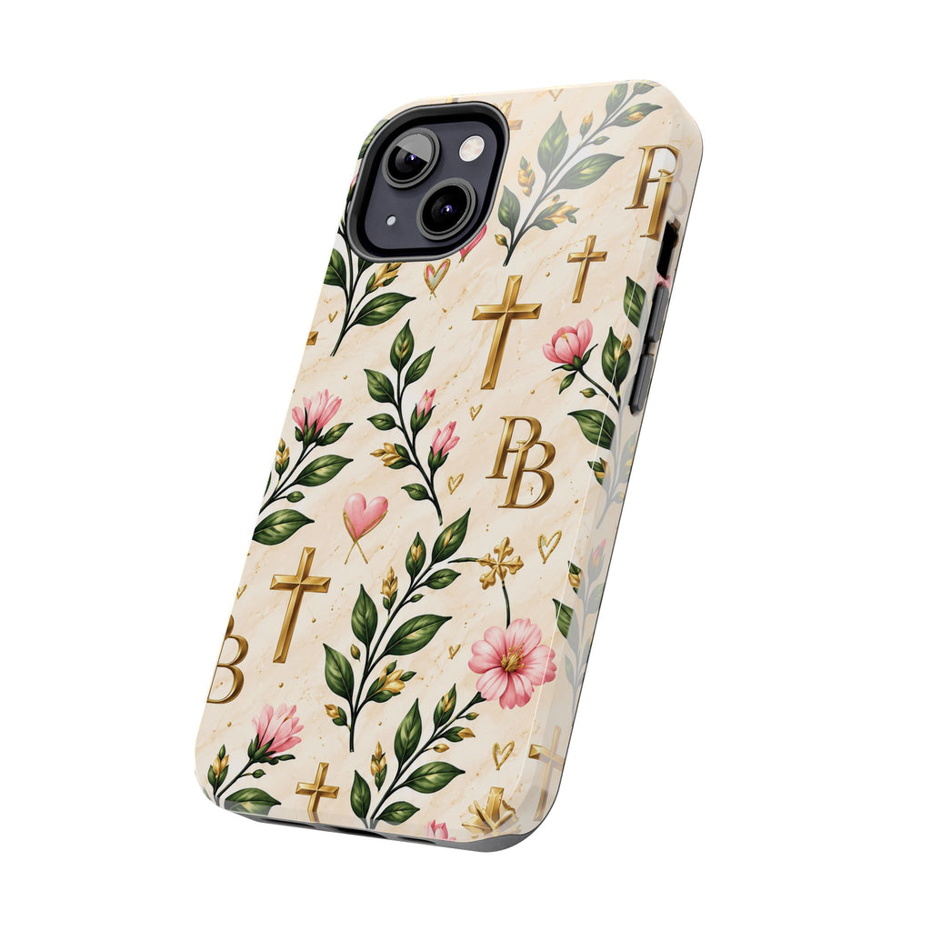 Pray & Bloom Christian Tough Phone Case | Floral Cross Faith Case