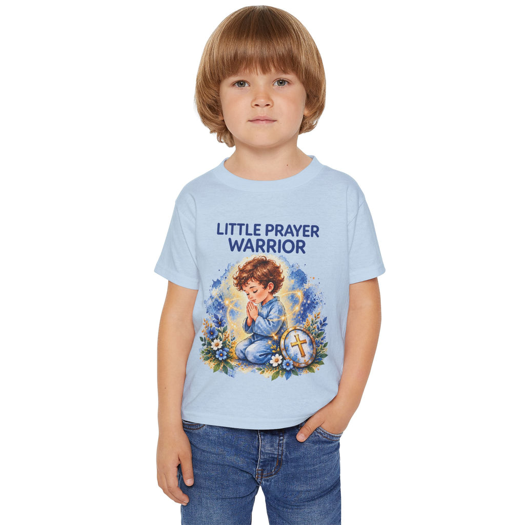 Little Prayer Warrior Kids Christian T-Shirt | Prayer Faith Tee for Children | Pray & Bloom
