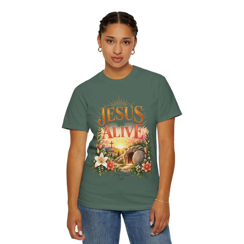 Jesus Is Alive Christian T-Shirt | Resurrection Faith Tee | Pray & Bloom