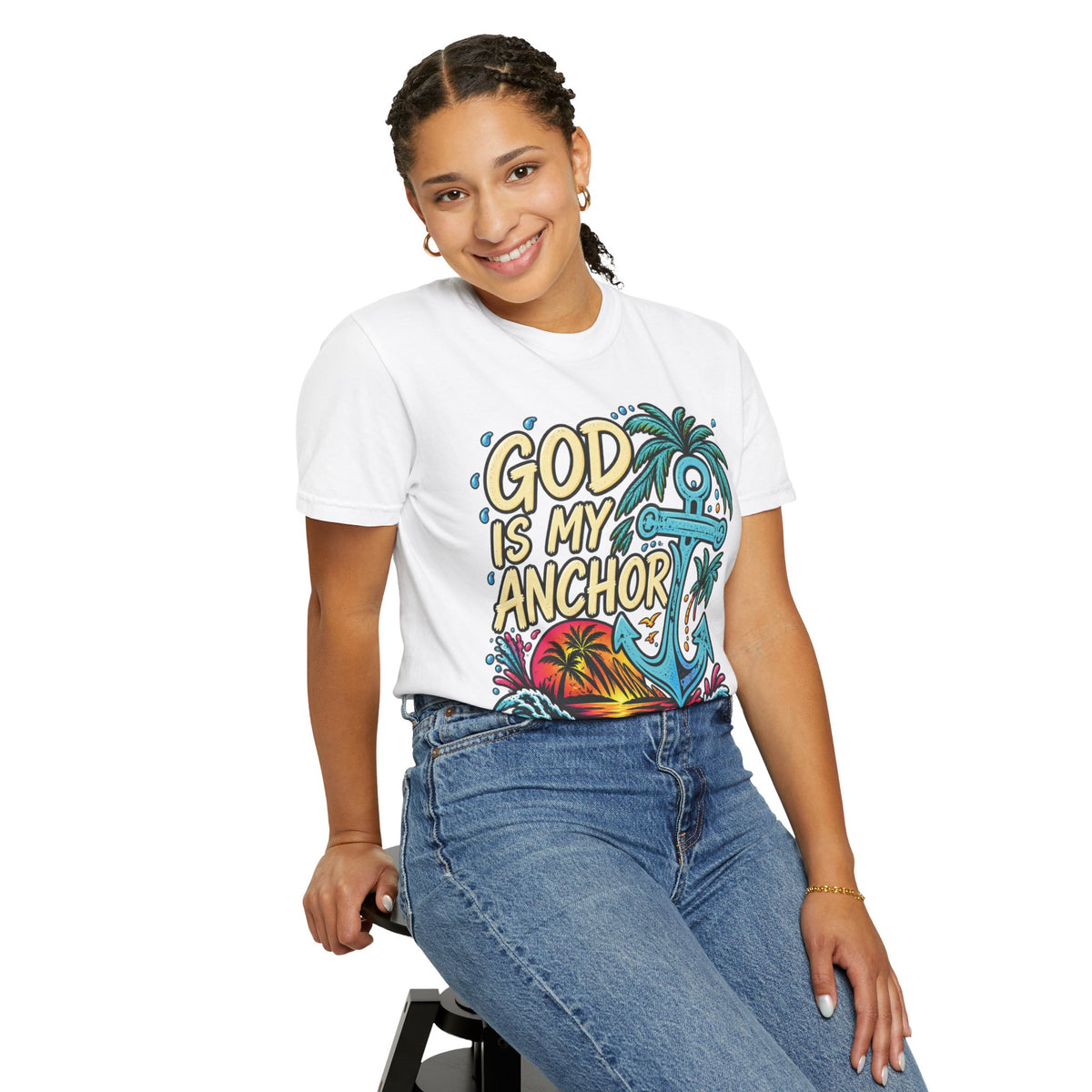 God Is My Anchor Christian T-Shirt | Hebrews 6:19 | Pray & Bloom