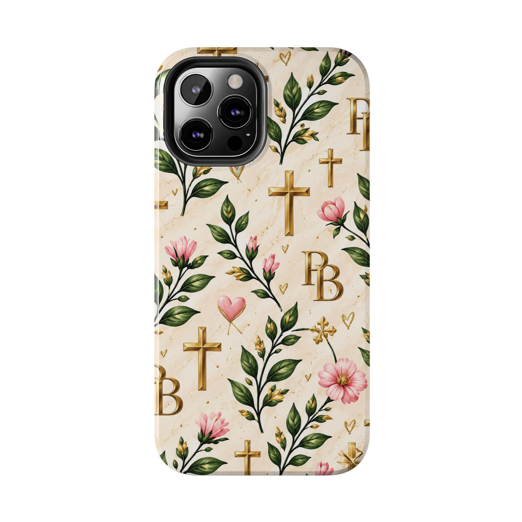 Pray & Bloom Christian Tough Phone Case | Floral Cross Faith Case