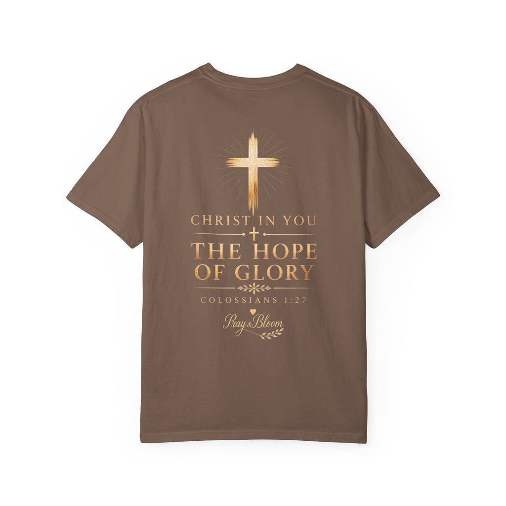 The Mystery - Hidden in Christ Revealed by Faith | Colossians 2:2-3 Christian T- Shirt | Pray & Bloom