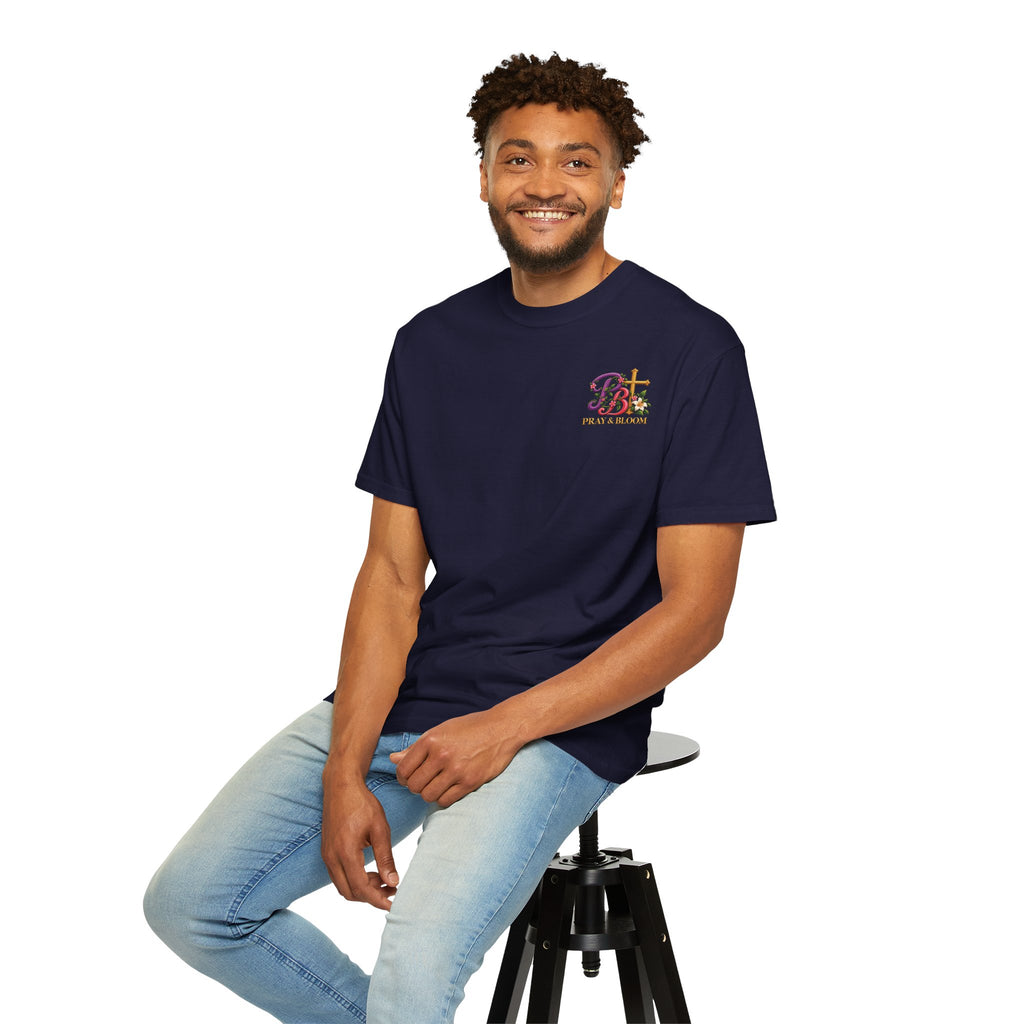 In His Hands Christian T-Shirt | Romans 8:28 Faith Tee | Every Thread Has a Purpose | Pray & Bloom