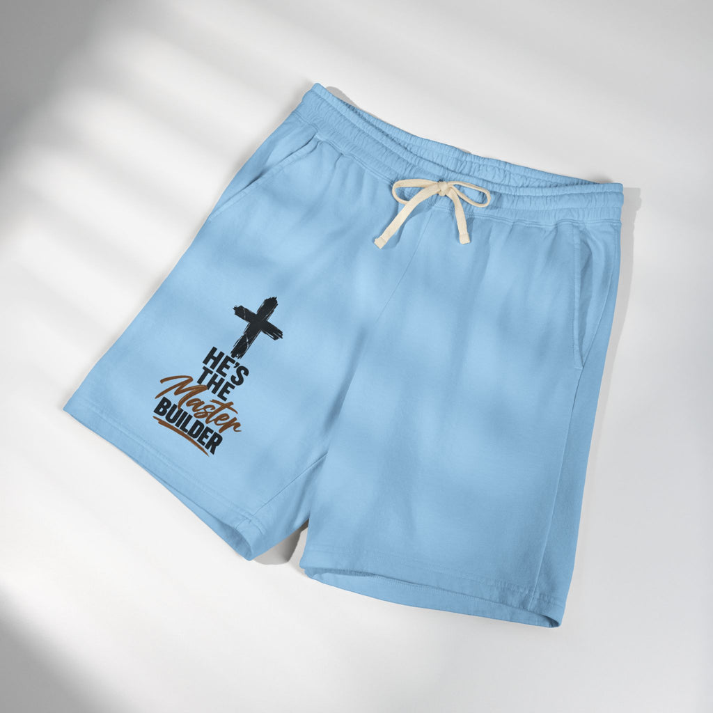 He’s the Master Builder Christian Sweat Shorts | Pray & Bloom