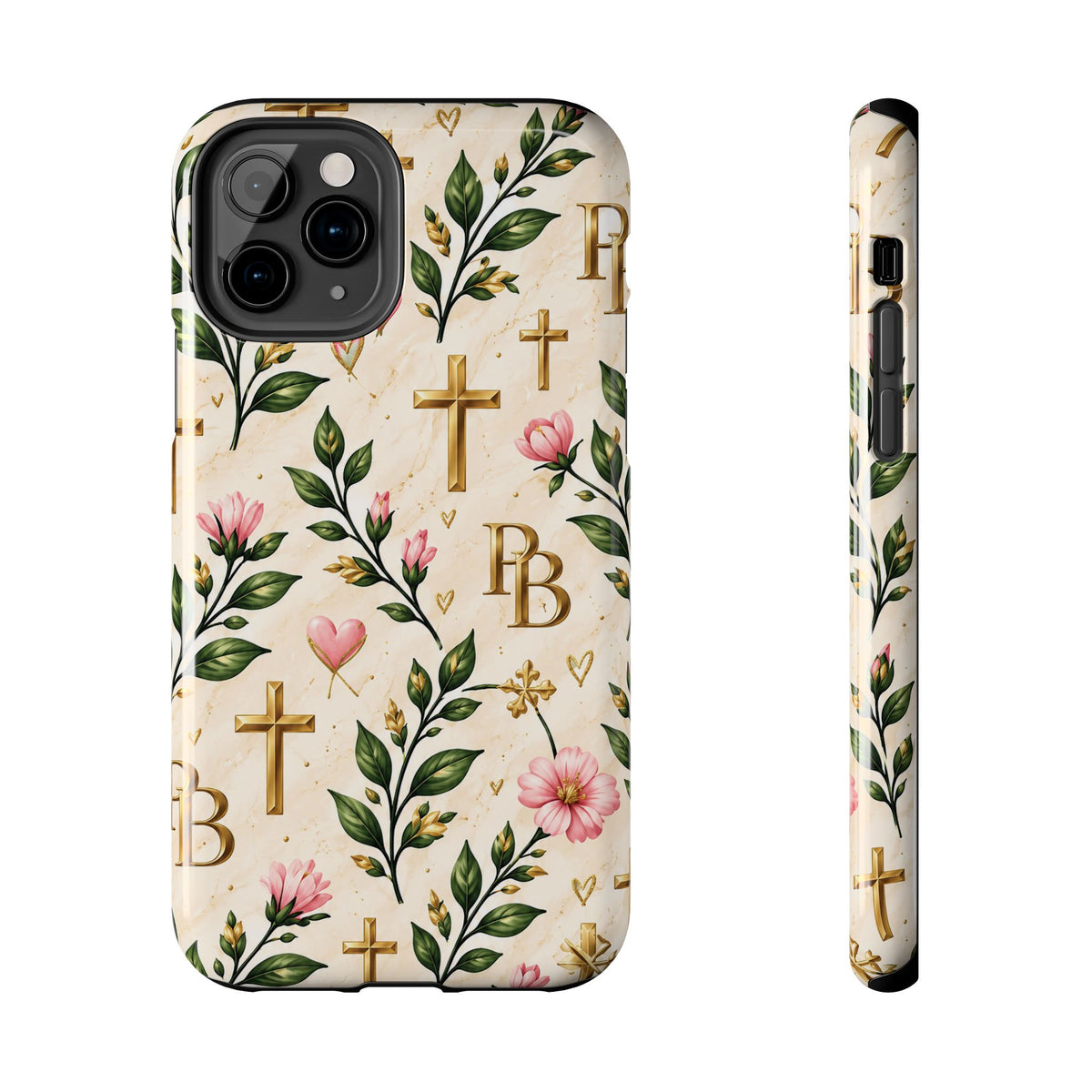 Pray & Bloom Christian Tough Phone Case | Floral Cross Faith Case